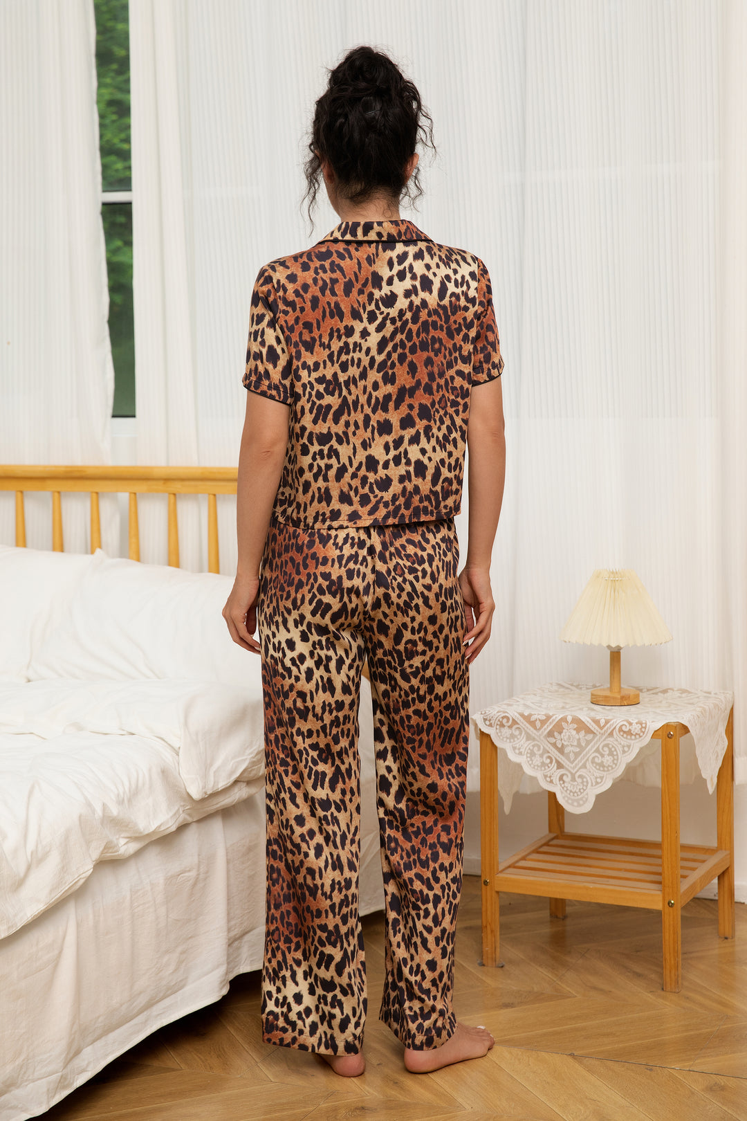 Leopard Stain with long pants Pajama set