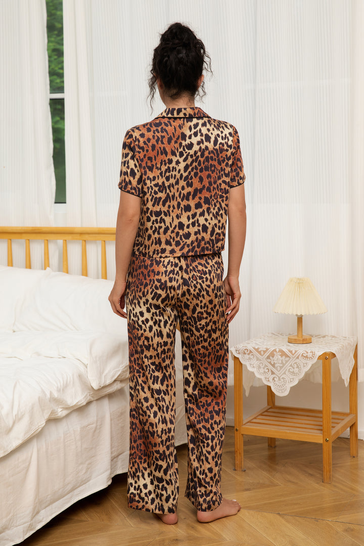 Leopard Stain with long pants Pajama set