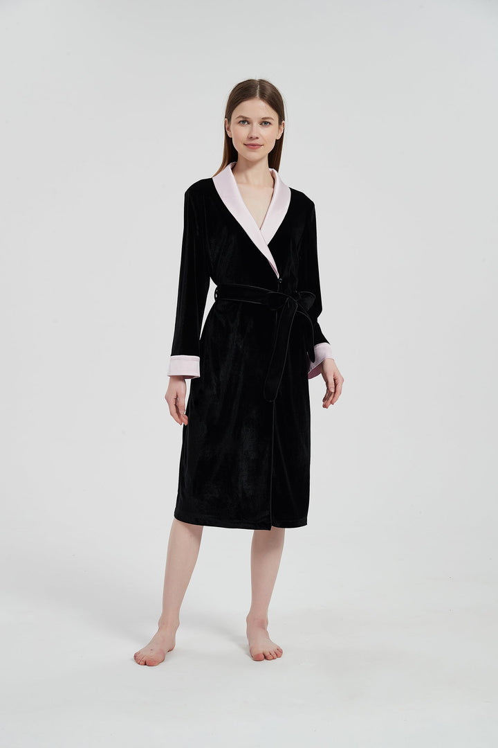 black velvet with satin robe