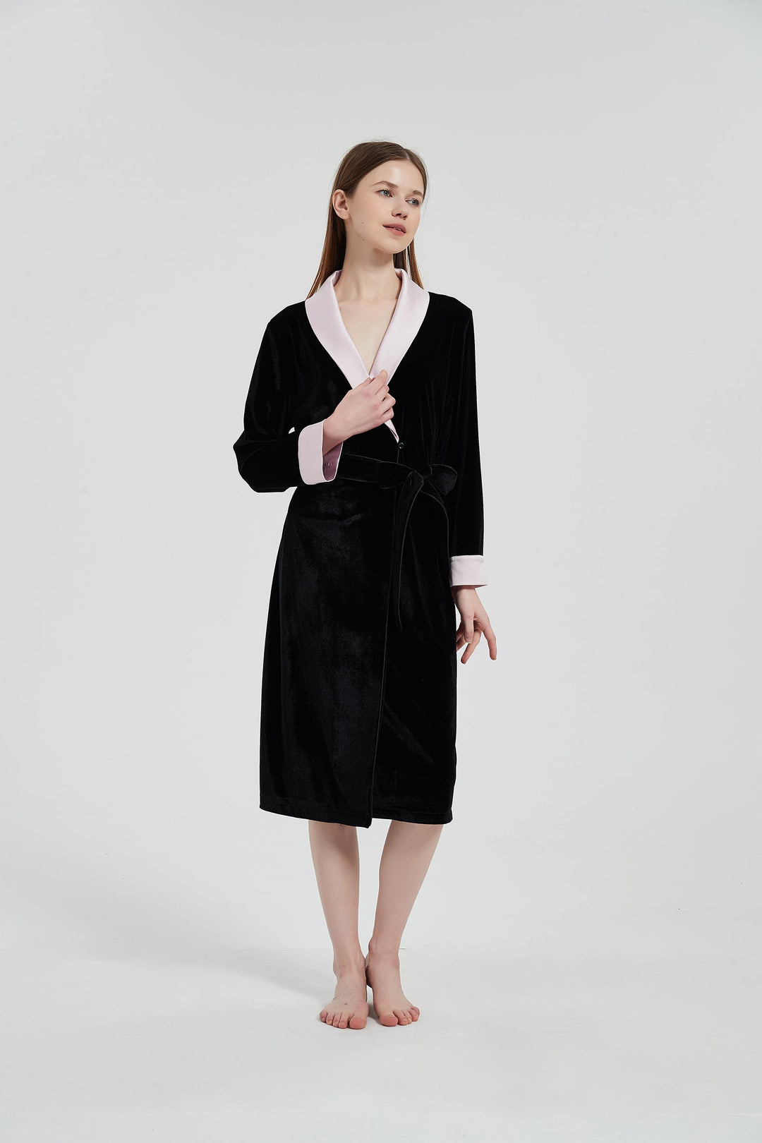 black velvet with satin robe