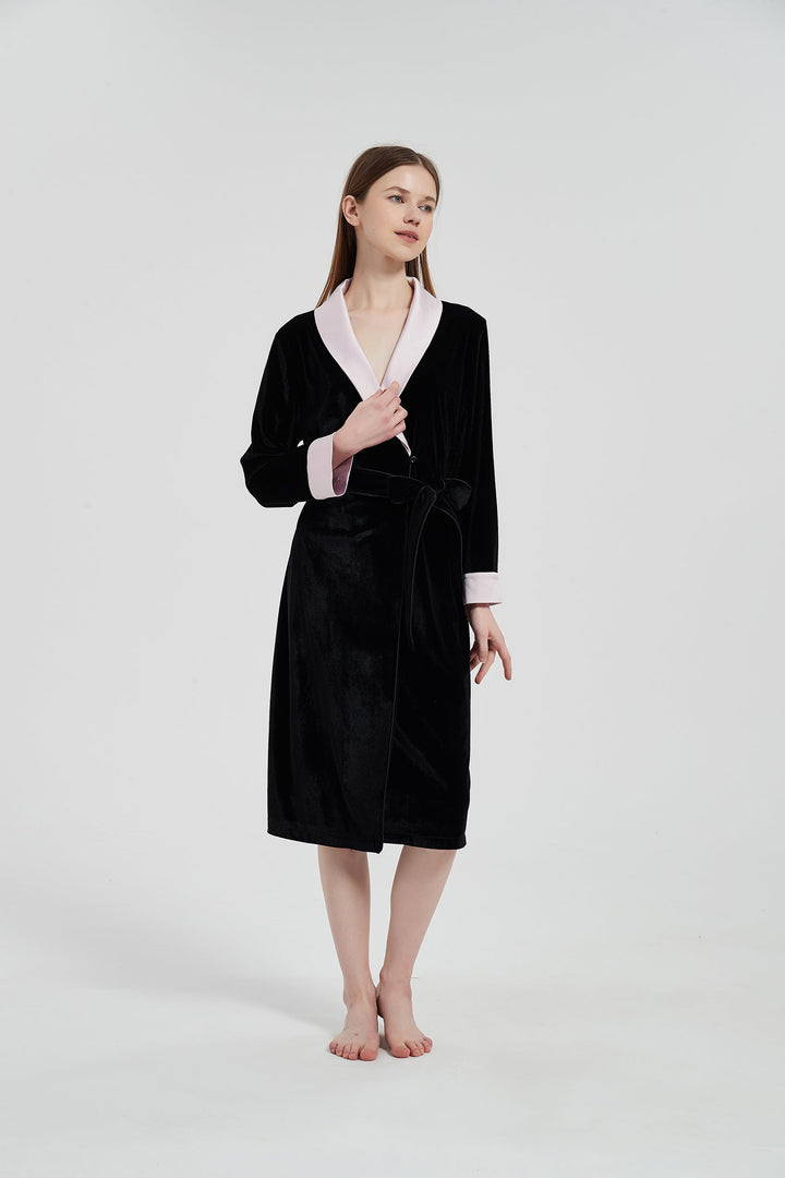 black velvet with satin robe