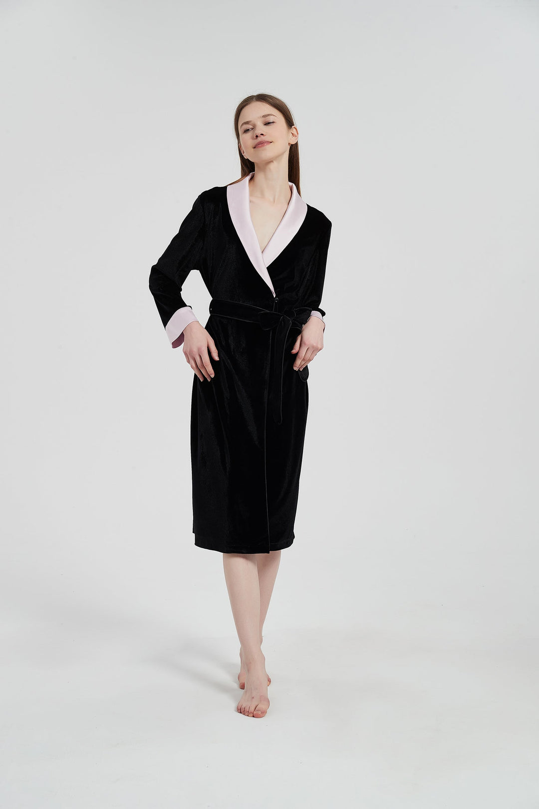 black velvet with satin robe