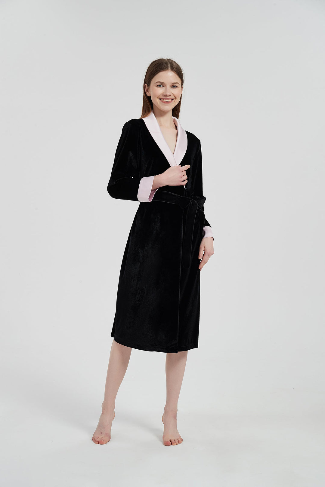 black velvet with satin robe