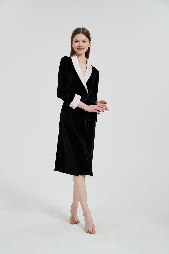 black velvet with satin robe