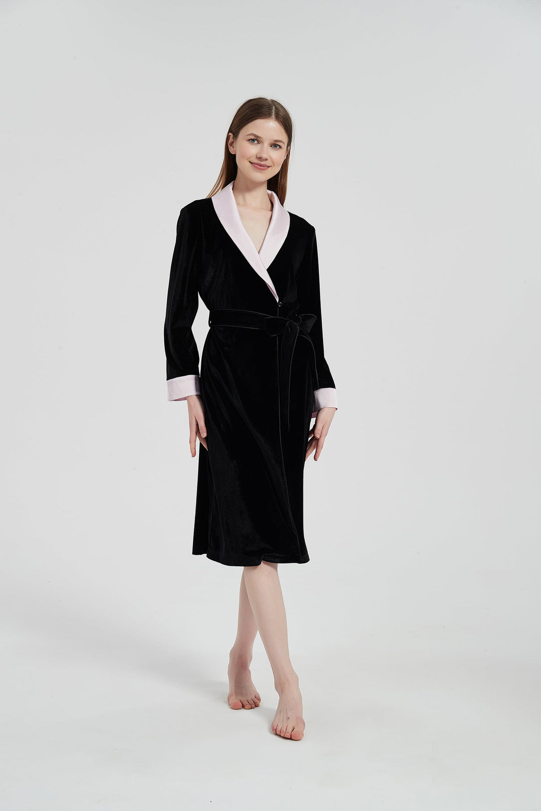 black velvet with satin robe