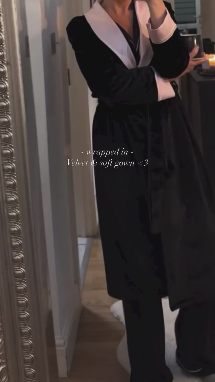 black velvet with satin robe